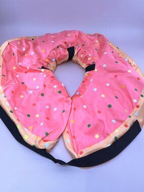 Inflatable Dog Collar Cone Soft Pink/Orange Donut XL
